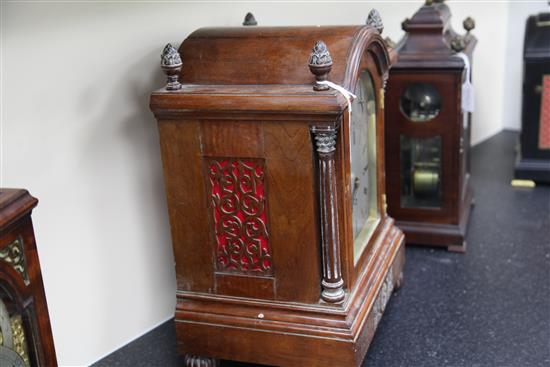 An Edwardian mahogany chiming mantel clock, 19in.
